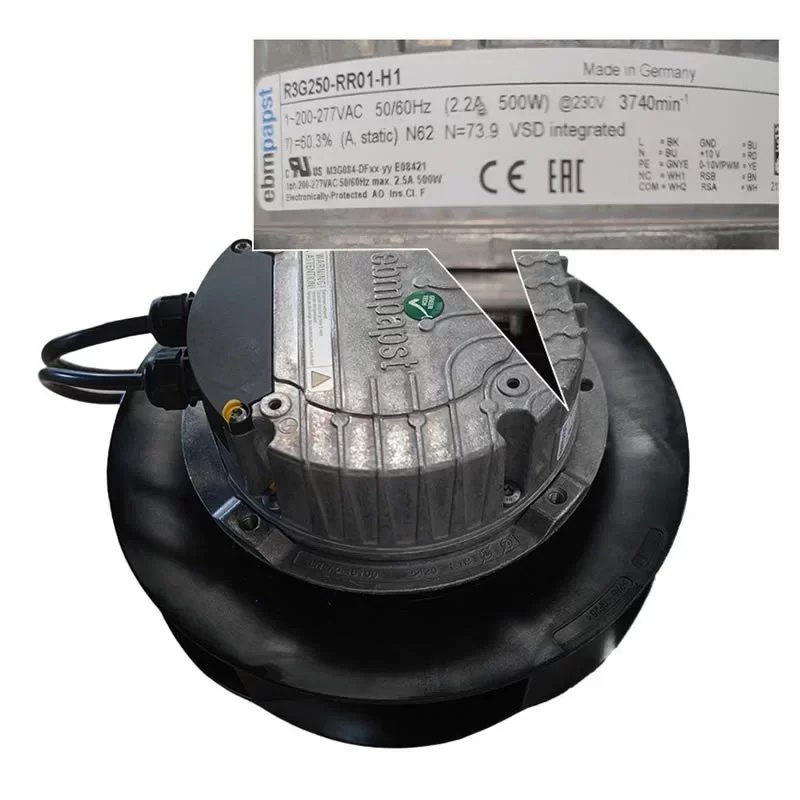 R3G250-RR01-H1 ebmpapst 230V 250mm EC Centrifugal Fan