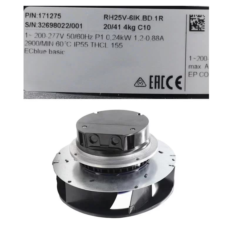 RH25V-6IK.BD.1R Ziehl-Abegg 200-277V EC Centrifugal Fan