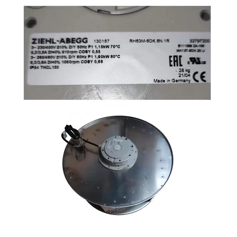 RH63M-6DK.6N.1R Ziehl-Abegg 230/400V AC Centrifugal Fan