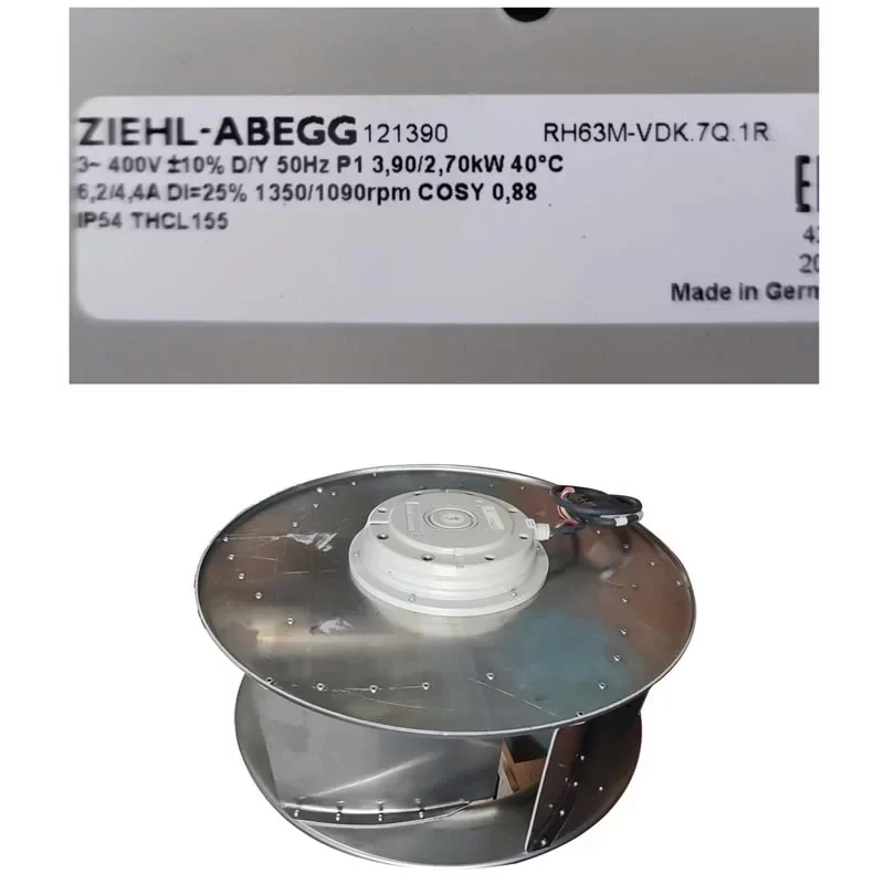 RH63M-VDK.7Q.1R Ziehl-Abegg 400V 630mm AC Centrifugal Fan