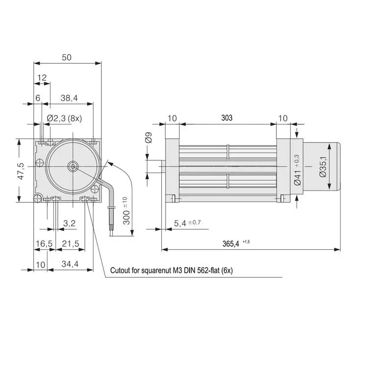 QG030-303/12 ebmpapst 12V 0.73A DC Cross-flow Fan QG030-303/12 ebmpapst 12V 0.73A DC Cross-flow Fan