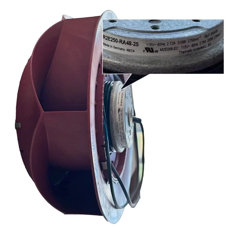 R2E250-RA48-25 ebmpapst 115V 250mm AC Centrifugal Fan R2E250-RA48-25 ebmpapst 115V 250mm AC Centrifugal Fan