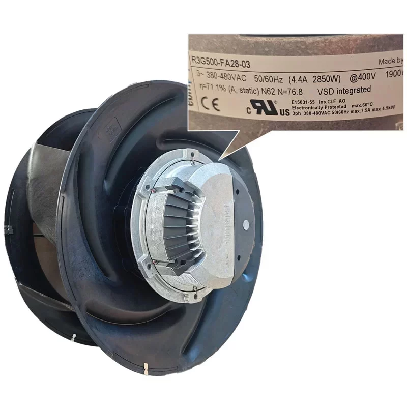 R3G500-FA28-03 ebmpapst 400V 500mm EC Centrifugal Fan R3G500-FA28-03 ebmpapst 400V 500mm EC Centrifugal Fan