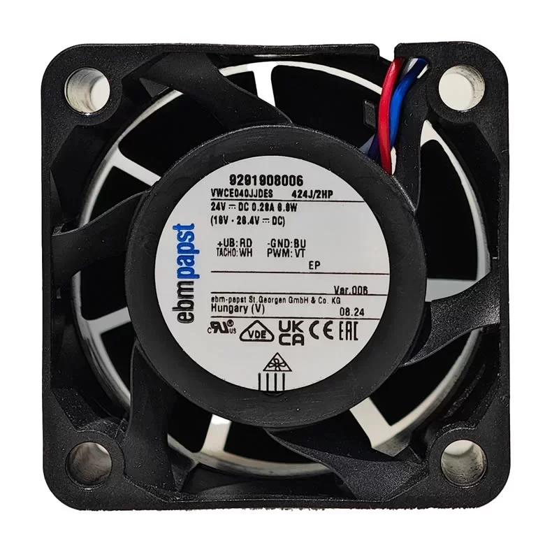 424J/2HP ebmpapst 24V 0.28A 40x40x28mm DC Axial Fan