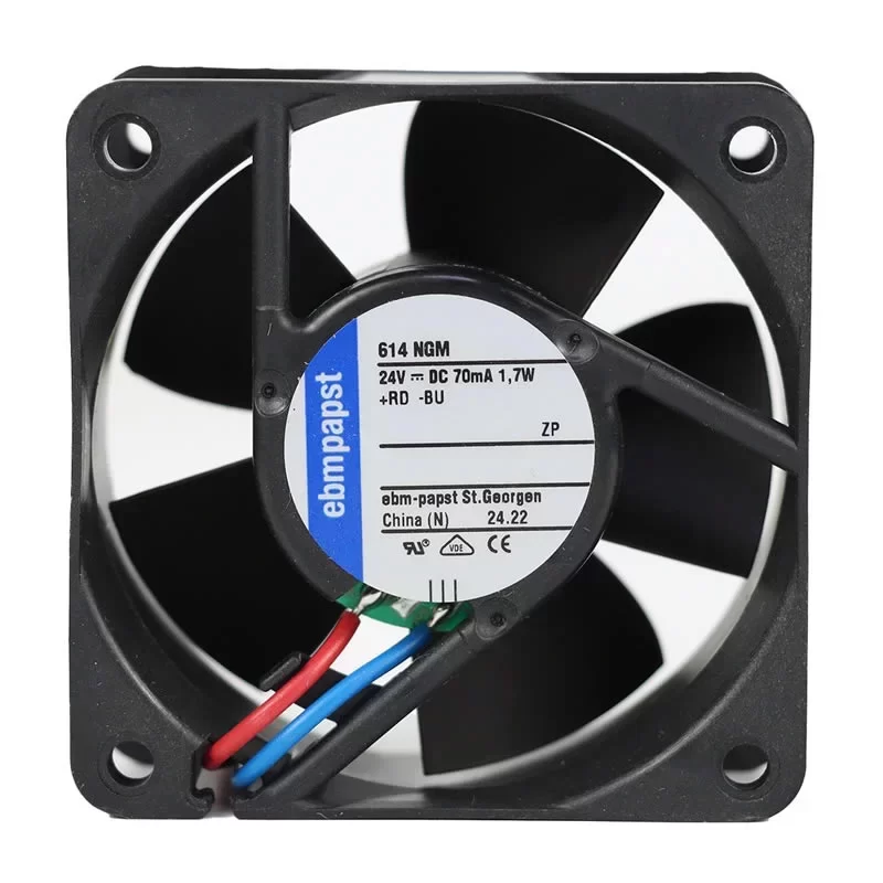 614NGM ebmpapst 24V 60x60x25mm DC Axial Compact Fan