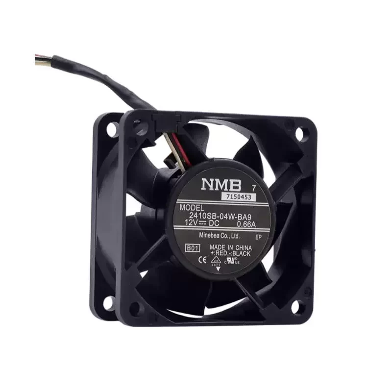 2410SB-04W-BA9-B01 NMB 12V 0.66A 60x60x25mm DC Axial Fan 2410SB-04W-BA9-B01 NMB 12V 0.66A 60x60x25mm DC Axial Fan