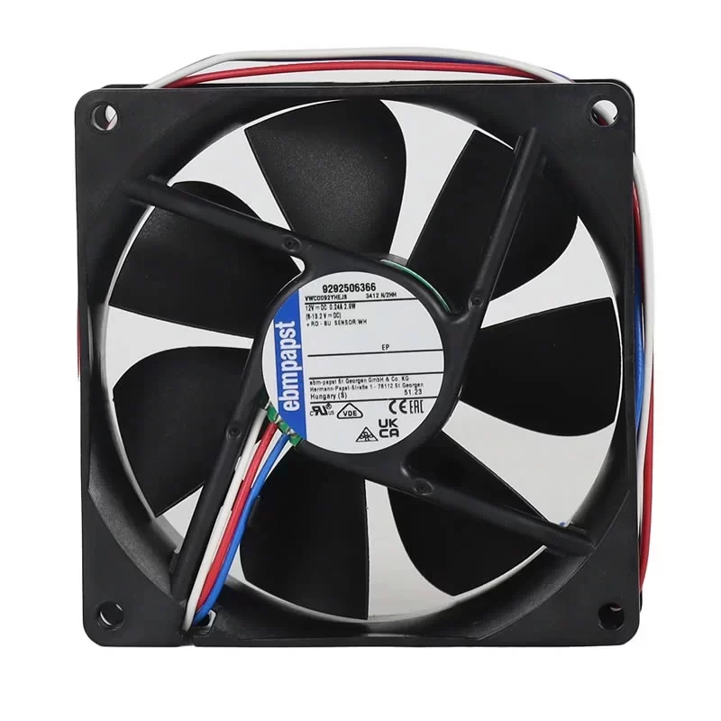 3412N/2HH ebmpapst 12V 0.24A 92x92x25mm DC Axial Fan