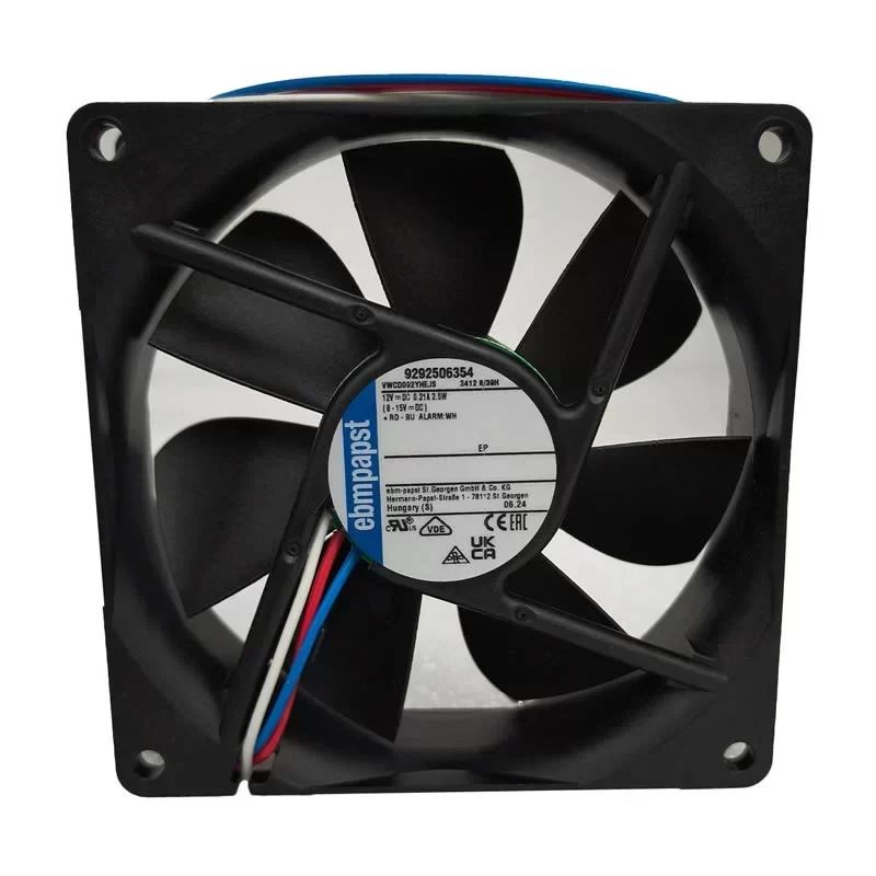 3412N/39H ebmpapst 12V 0.21A 92x92x25mm DC Axial Fan