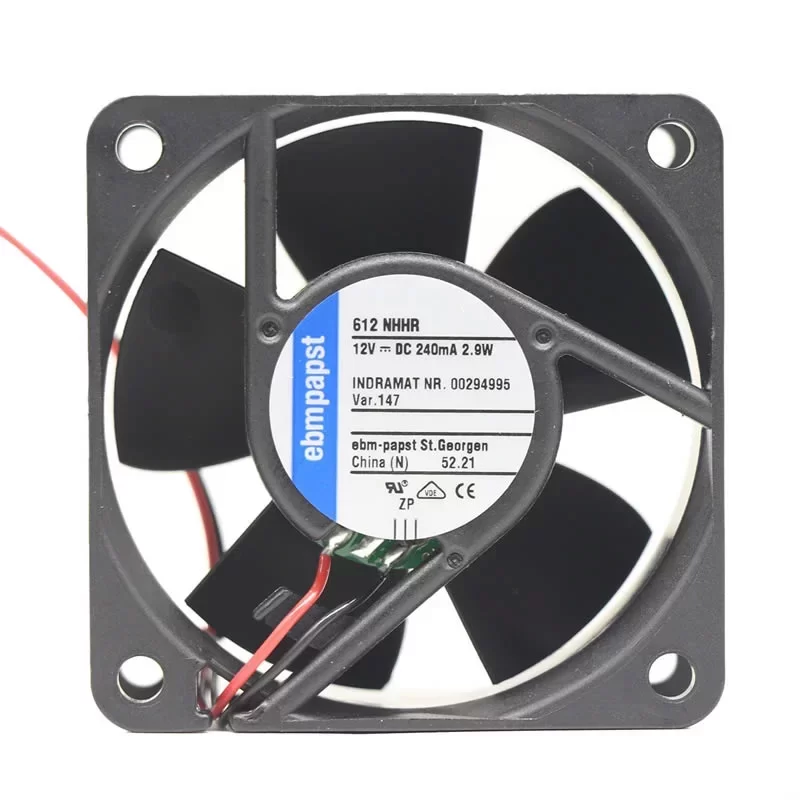 612NHHR-147 ebmpapst 12V 0.24A 60x60x25mm DC Axial Fan
