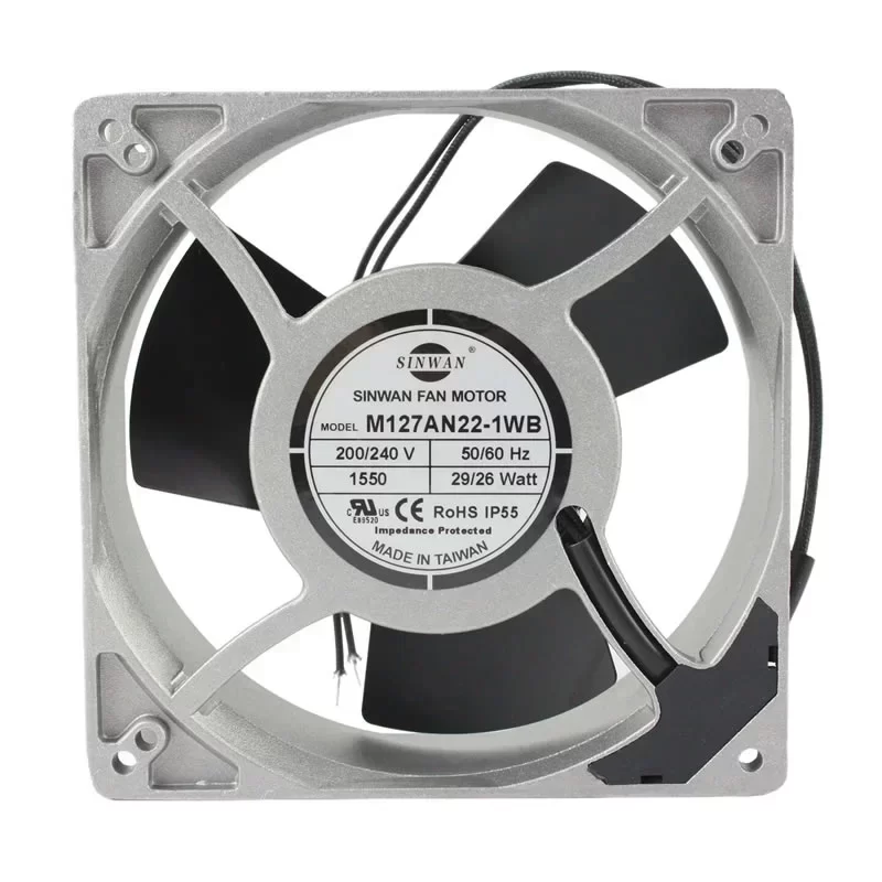 M127AN-22-1WB Sinwan 200/240V 127x127x38mm AC Axial Fan