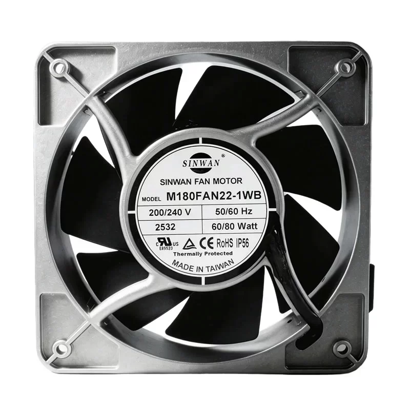 M180FAN22-1WB Sinwan 200/240V 180x180x65mm AC Axial Fan