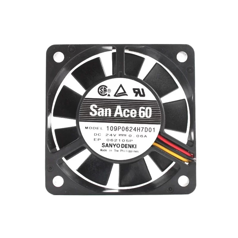 109P0624H7D01 Sanyo Denki 24V 60x60x15mm DC Axial Fan