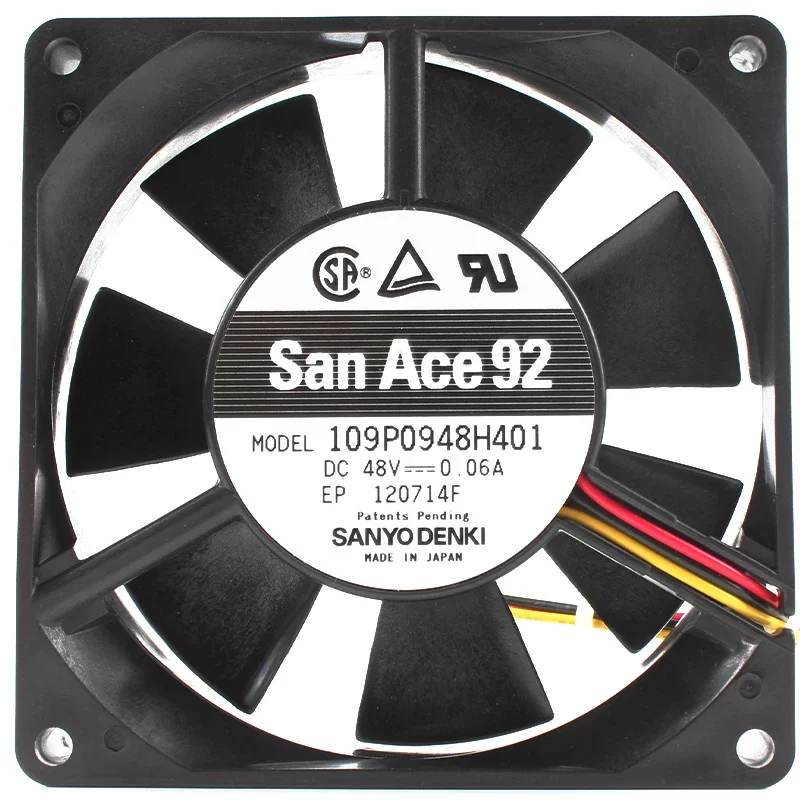109P0948H401 Sanyo Denki 48VDC 92x92x25mm DC Axial Fan