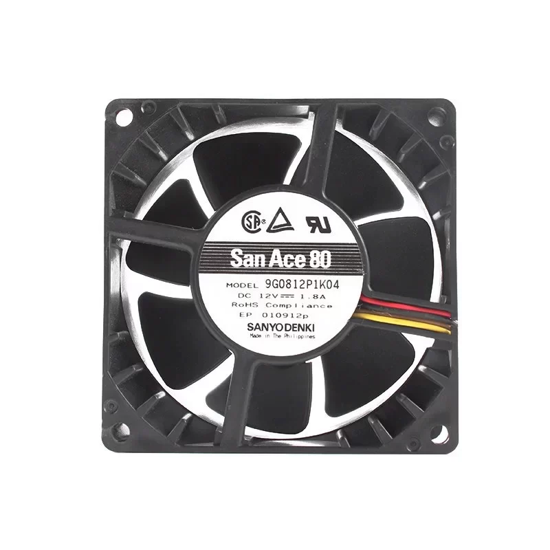 9G0812P1K04 Sanyo Denki 12V 80x80x38mm DC Axial Fan