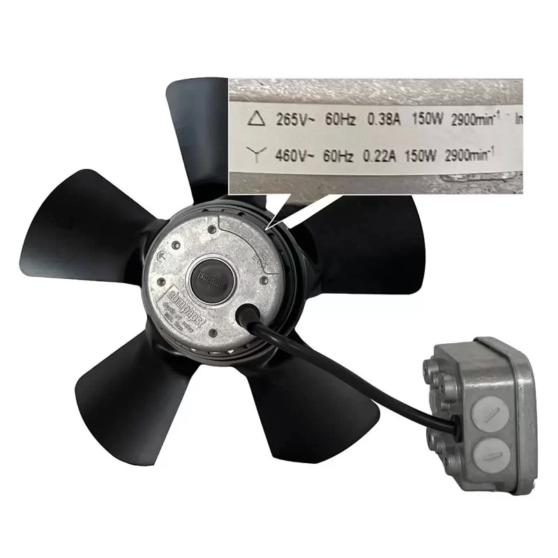A2D250-AA06-84 ebmpapst 265/460VAC 250mm AC Axial Fan A2D250-AA06-84 ebmpapst 265/460VAC 250mm AC Axial Fan
