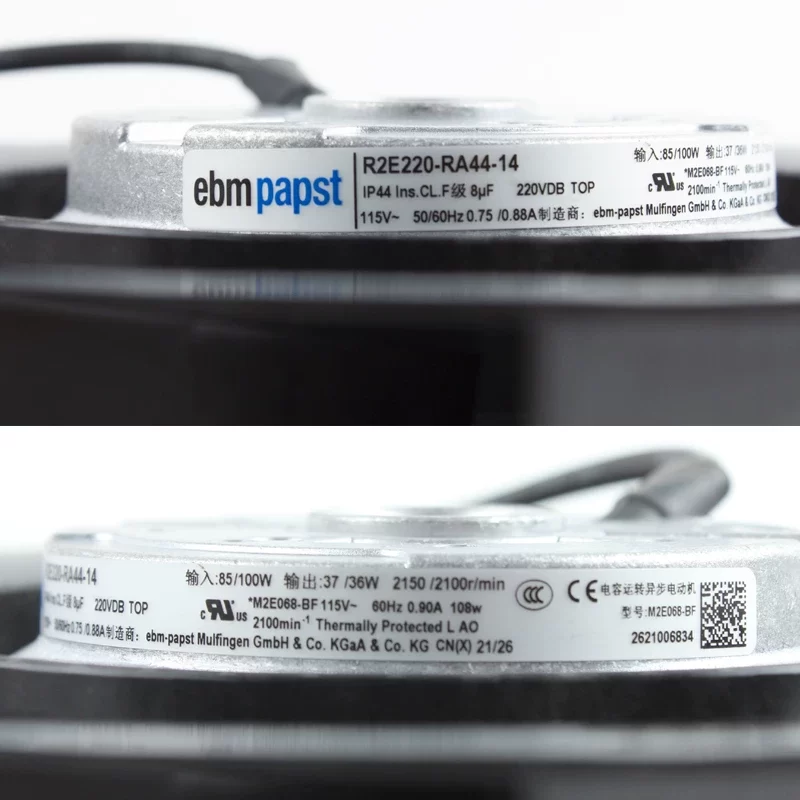R2E220-RA44-14 ebmpapst 115VAC 220mm AC Centrifugal Fan R2E220-RA44-14 ebmpapst 115VAC 220mm AC Centrifugal Fan