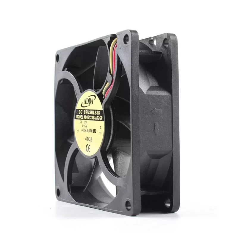 AD0812XB-A72GP ADDA 12V 0.55A 80x80x25mm DC Axial Fan AD0812XB-A72GP ADDA 12V 0.55A 80x80x25mm DC Axial Fan