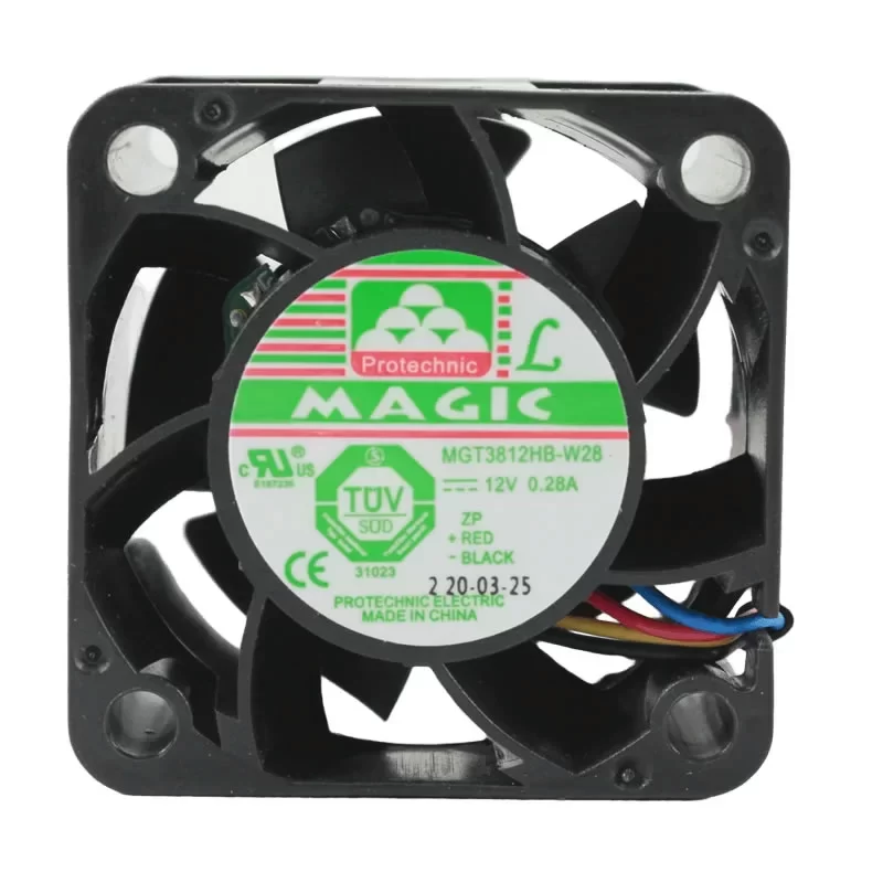 MGT3812HB-W28 Protechnic 12VDC 38x38x28mm DC Axial Fan
