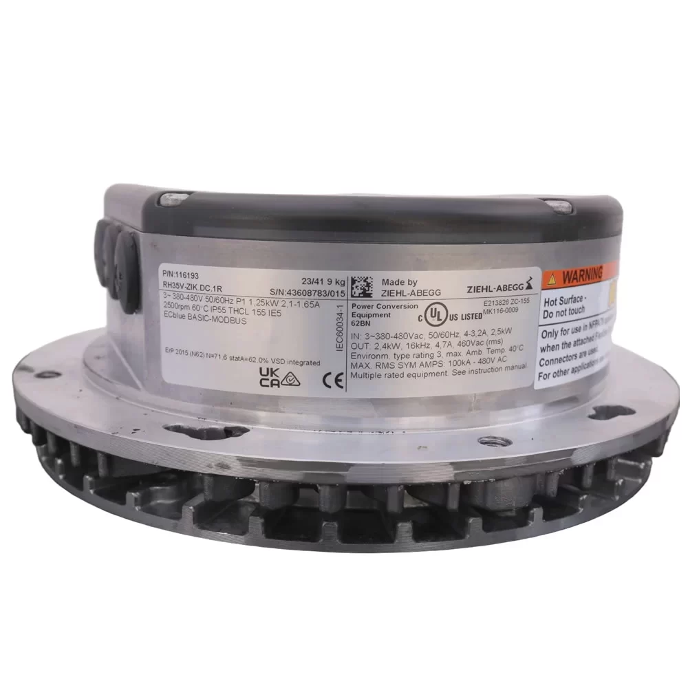 RH35V-ZIK.DC.1R ZIEHL-ABEGG 400V 350mm EC Centrifugal Fan RH35V-ZIK.DC.1R ZIEHL-ABEGG 400V 350mm EC Centrifugal Fan